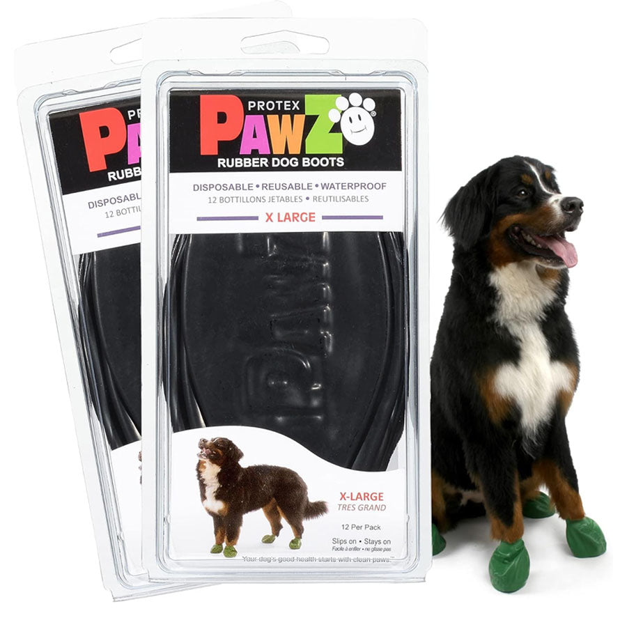 Pawz Natural Rubber Dog Boots, Green X-Large