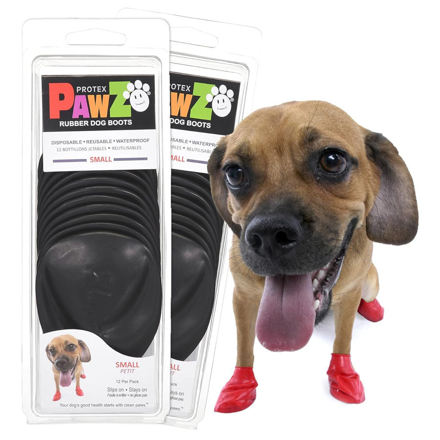 Pawz Natural Rubber Dog Boots, Red Small