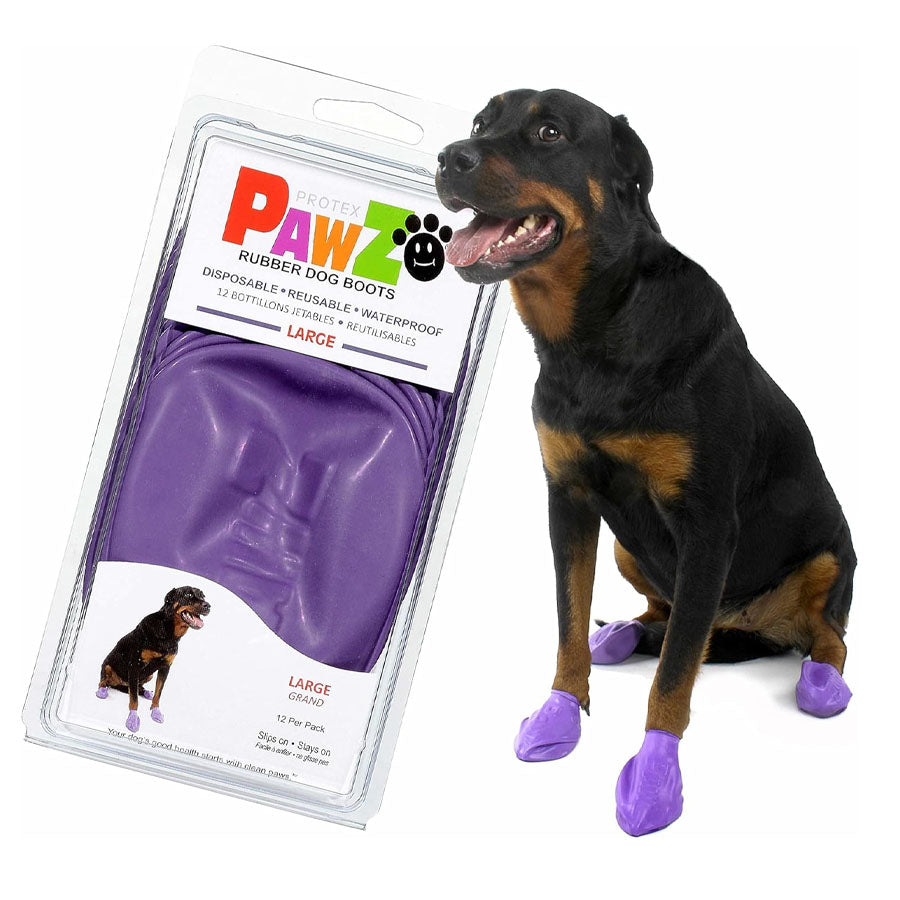Pawz Natural Rubber Dog Boots, Violet Large