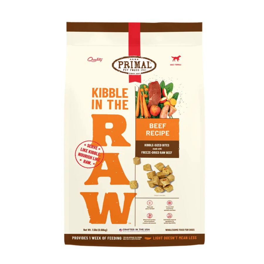 Primal Dog Kibble in the Raw Beef