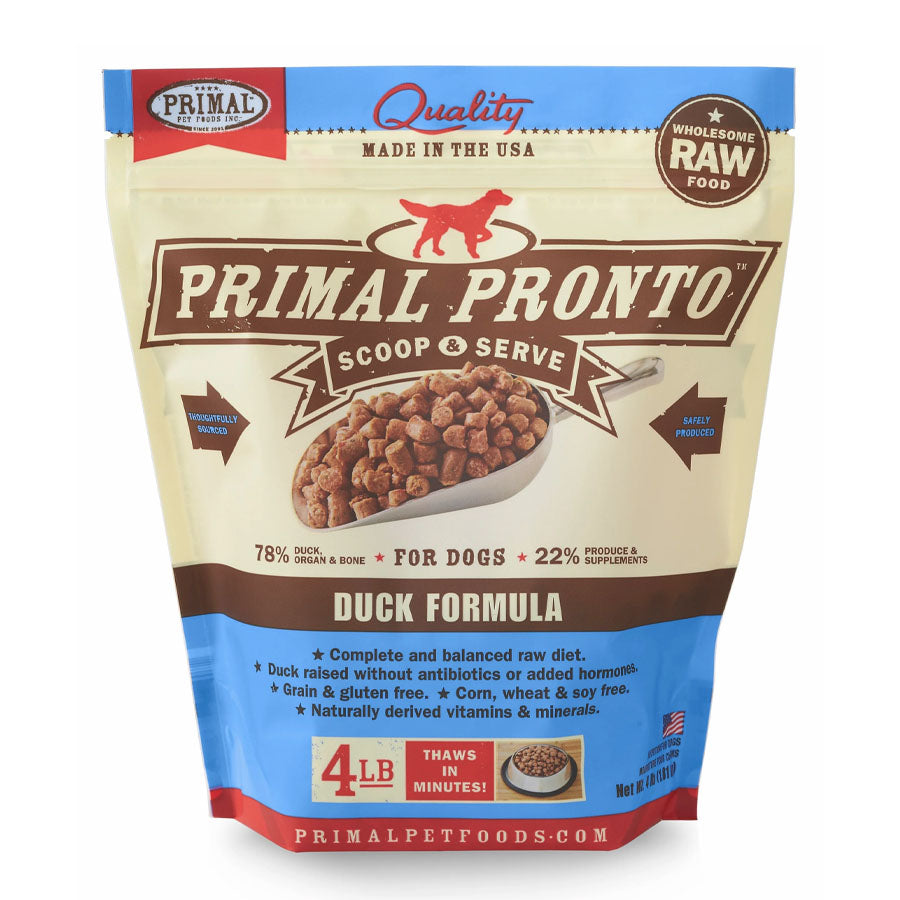 Primal Frozen Pronto Duck Dog Food, 4lbs