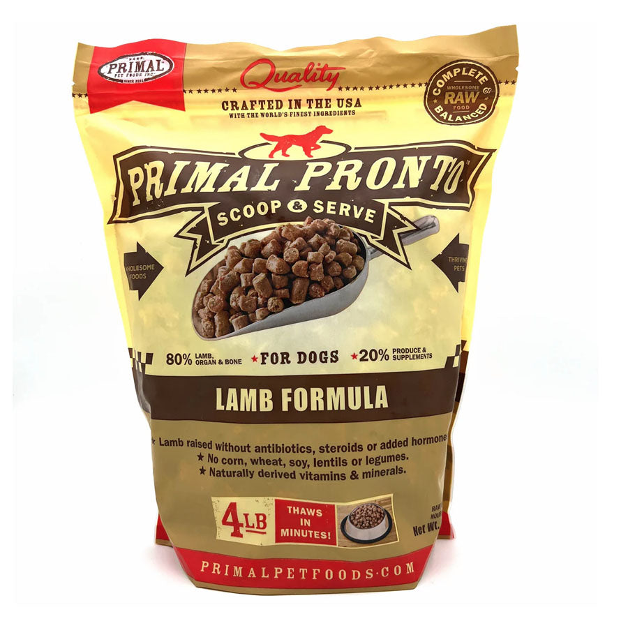 Primal Frozen Pronto Lamb Dog Food, 4lbs
