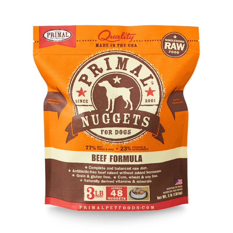 Primal Pronto Raw Canine Beef Dog Food, 3/4 lbs