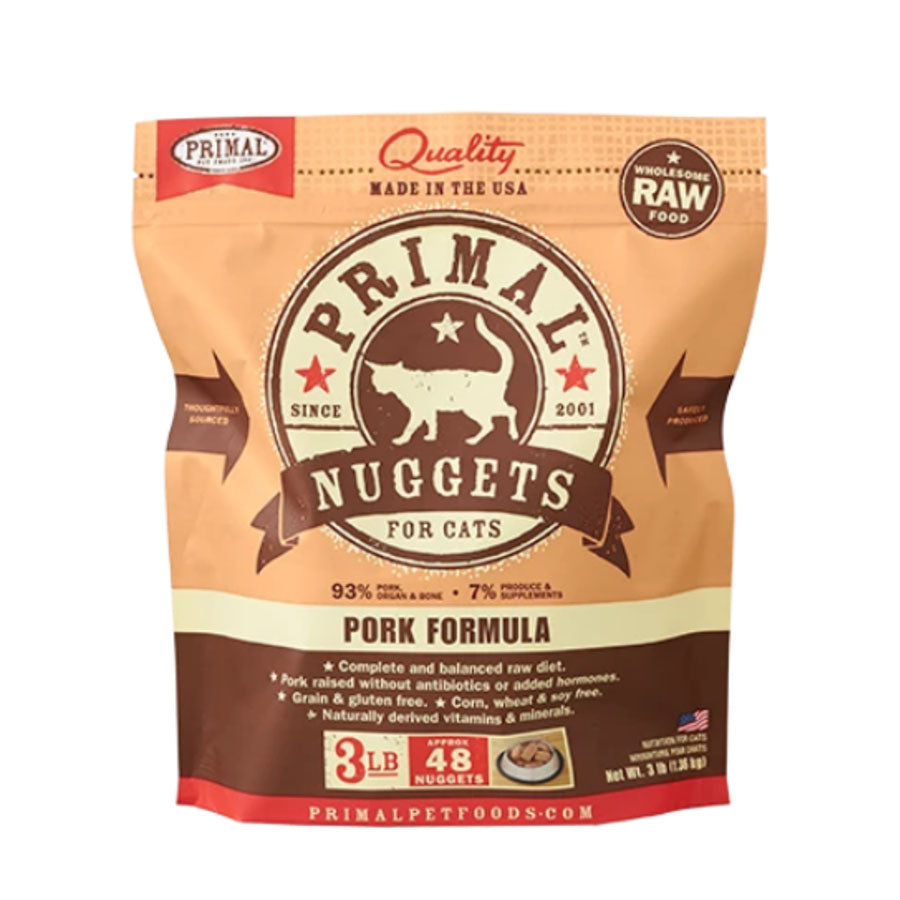 Primal Raw Pork Nugget Cat Food, 3lbs