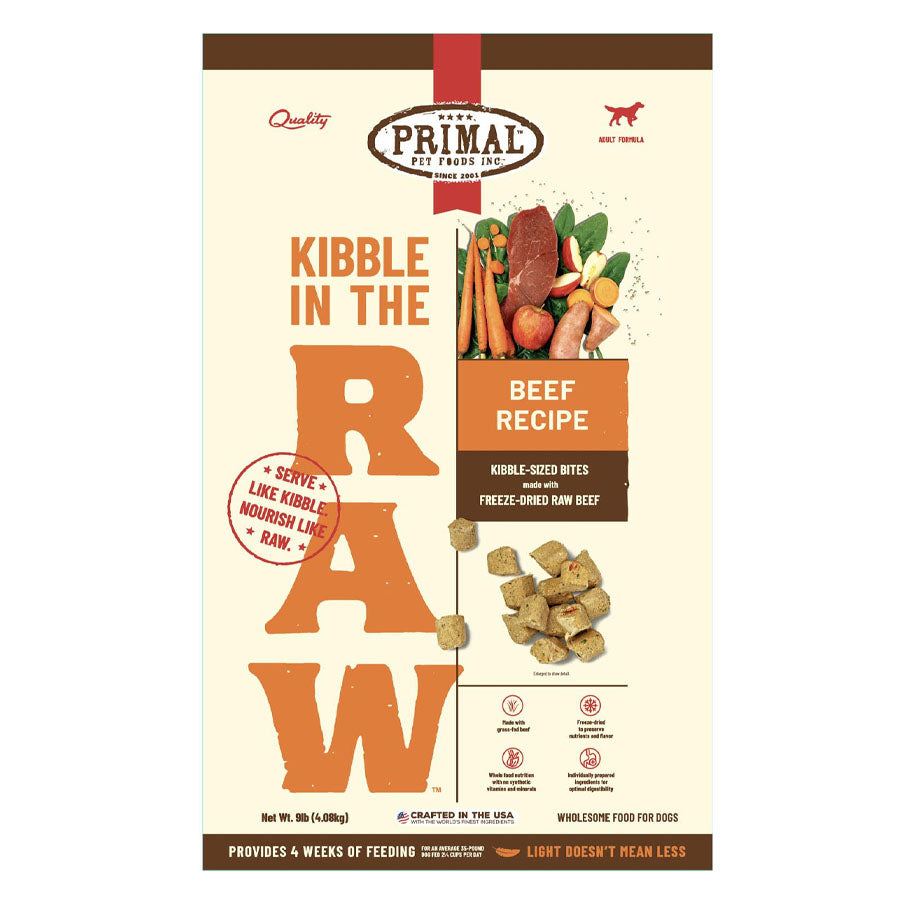 Primal Dog Kibble in the Raw Beef