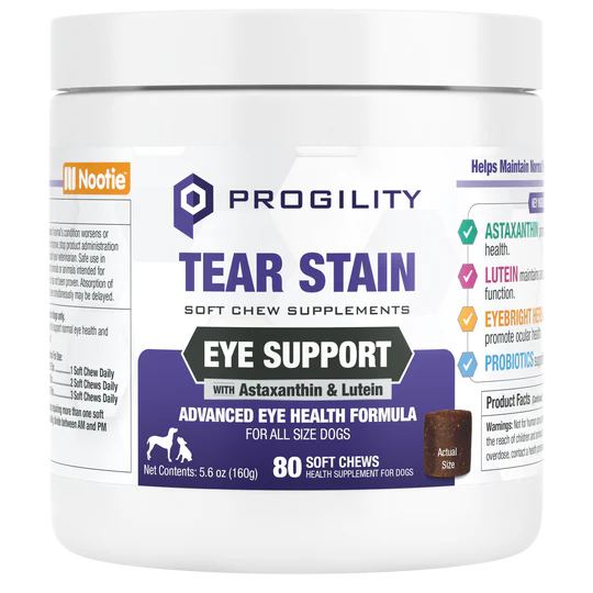 Nootie Progility Tear Stain & Eye Support Soft Chews, 80ct