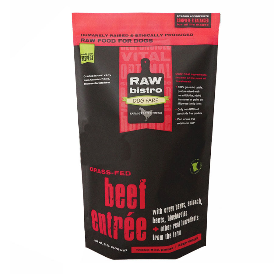 Raw Bistro Grass-Fed Beef Patties Entree, 6lbs