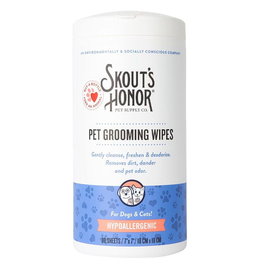 Skout's Honor Pet Grooming Wipes for Dogs & Cats 80ct