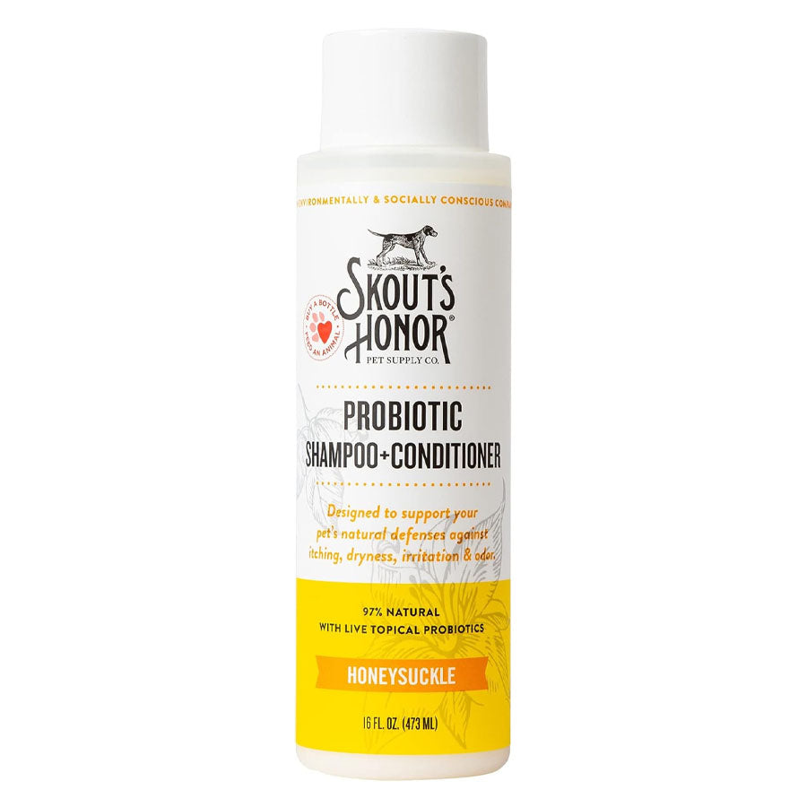 Skouts Honor Probiotic Shampoo + Conditioner (2-in-1) Honeysuckle, 16oz