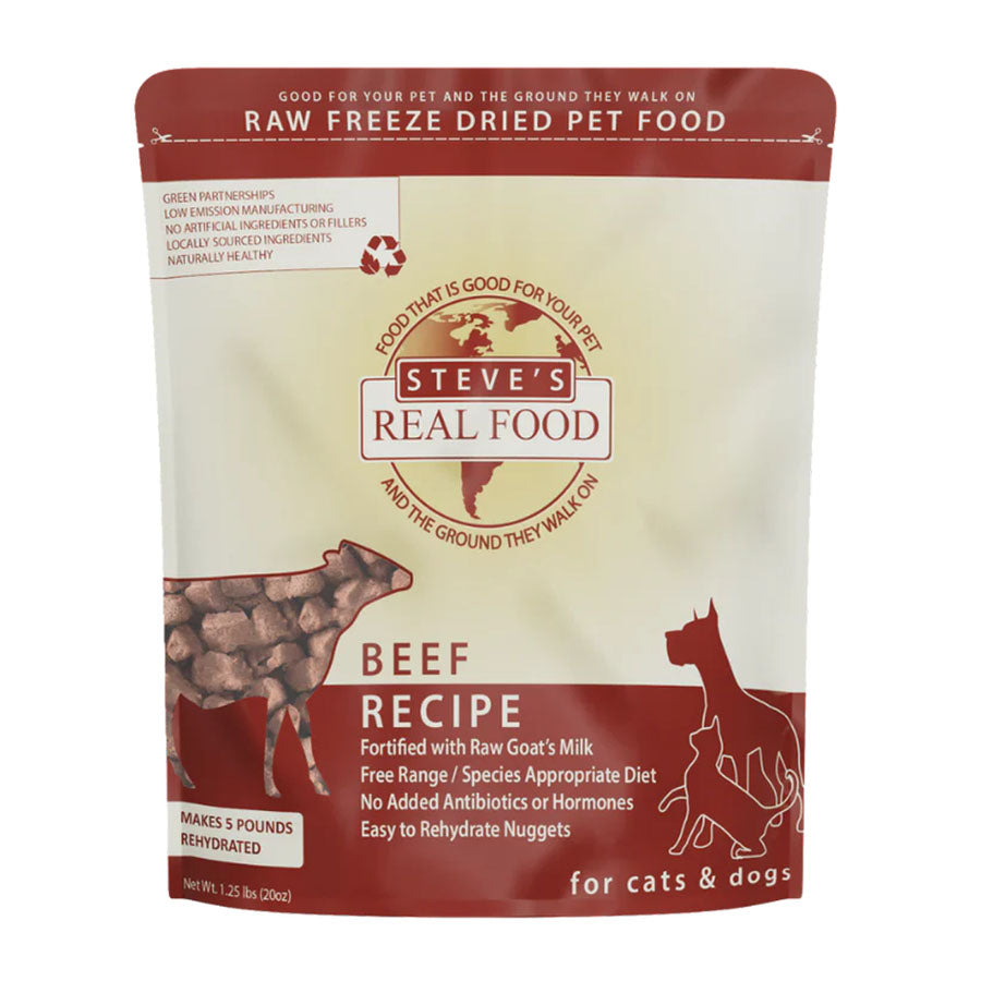 Steves Dog Freeze-Dried Nuggets Beef, 1.25lbs