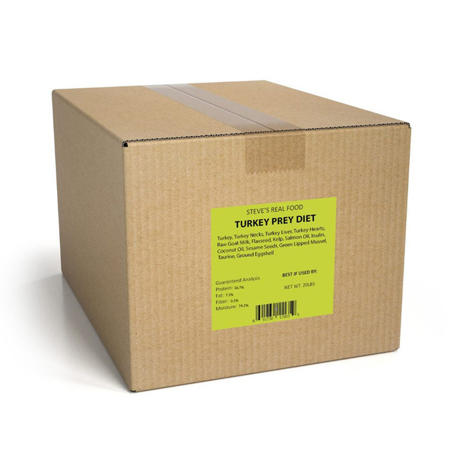 Steves Real Food Frozen Prey Turkey Patties, 20lbs