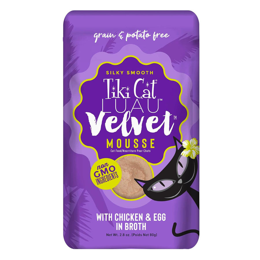 Tiki Cat Velvet Mousse Chicken & Egg Cat Food, 2.8oz