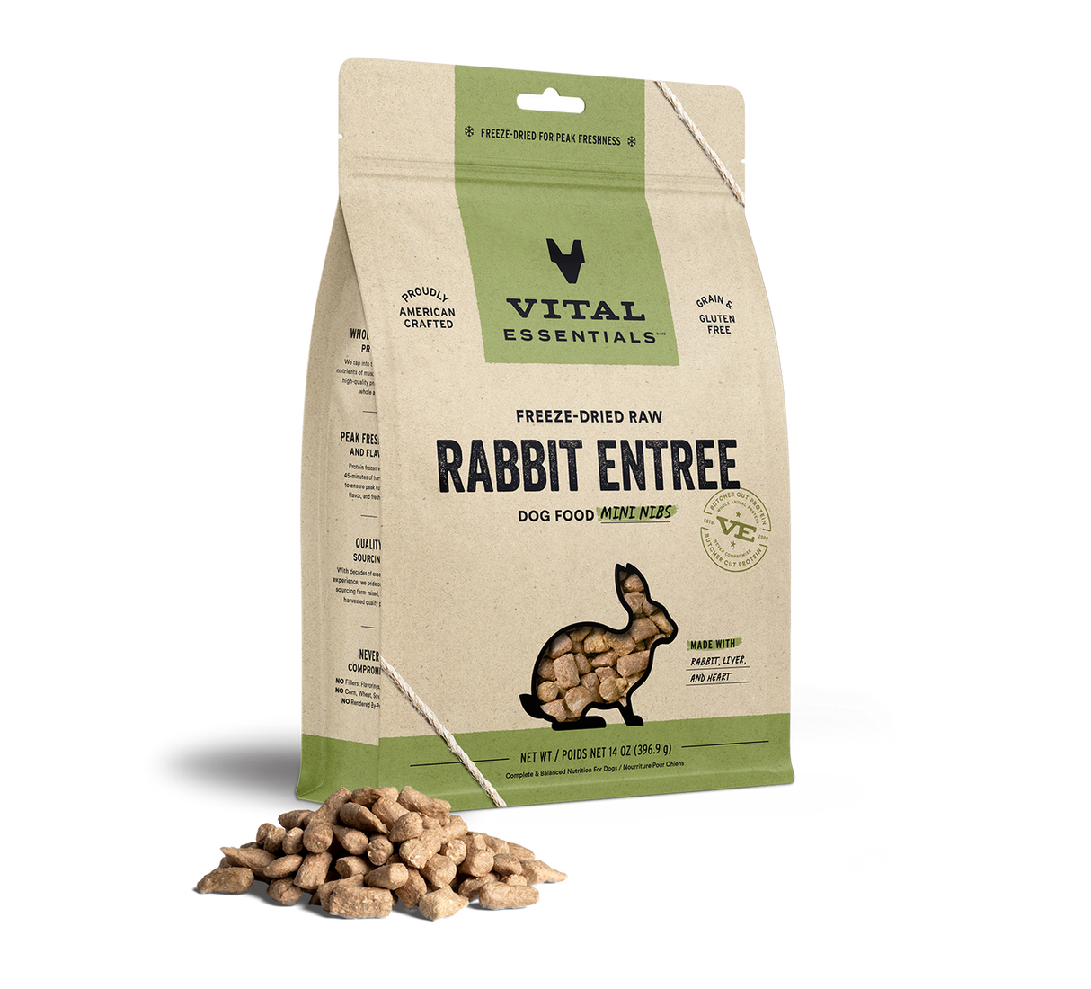 Vital Essentials Rabbit Crunchy Mini Nibs,14oz