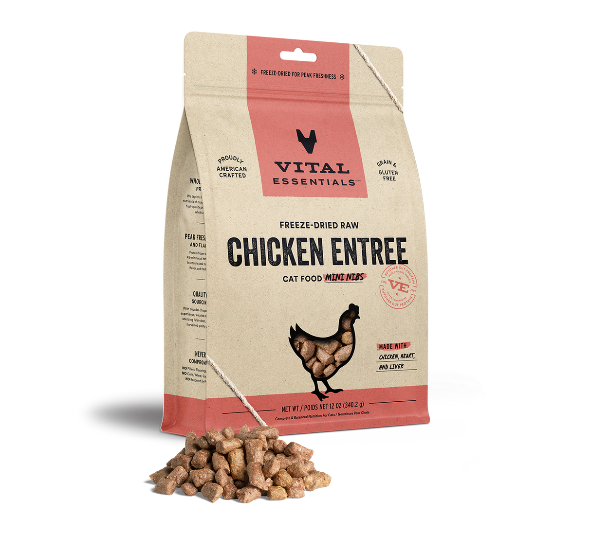 Vital Essentials Chicken Crunchy Mini Nibs, 12oz
