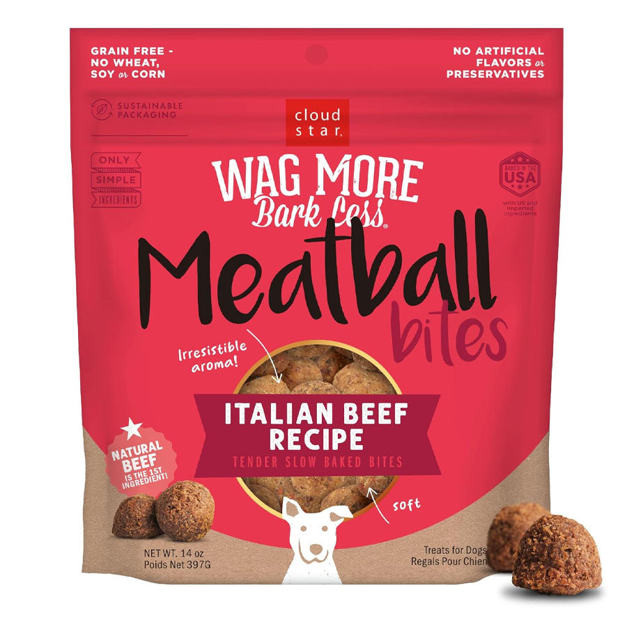 Wag More Bark Less Grain Free Beef Meatballs, 14oz