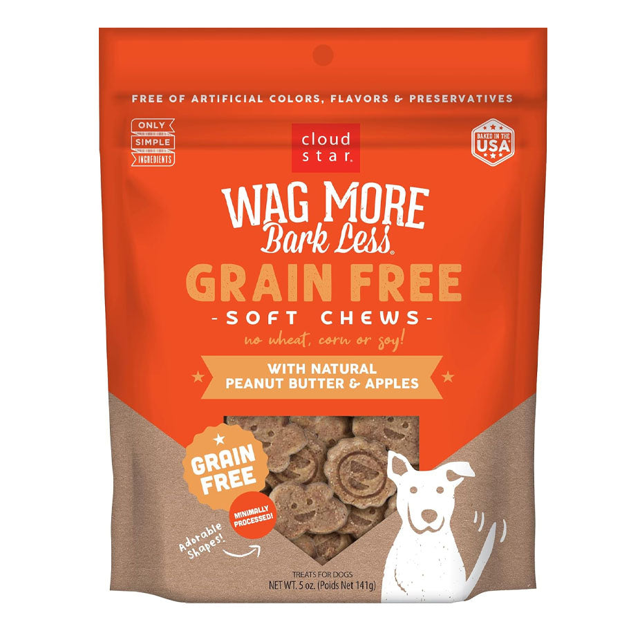 Wag More Bark Less Grain Free Soft and Chewy Peanut Butter & Apples, 5oz
