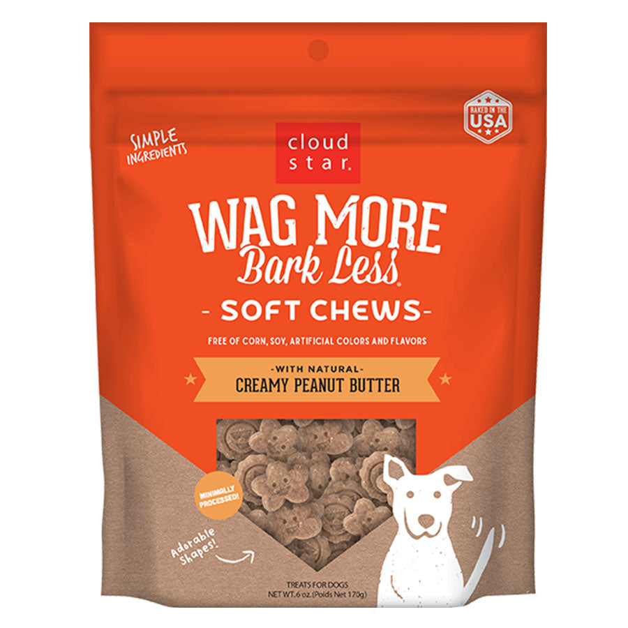 Wag More Bark Less Soft Chews Dog Treats, Peanut Butter, 6oz
