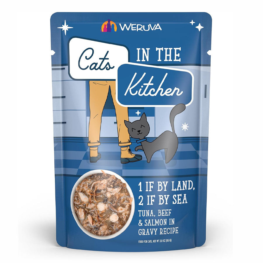 Weruva CITK 1 By Land, 2 By Sea Cat Food, 3oz Pouch