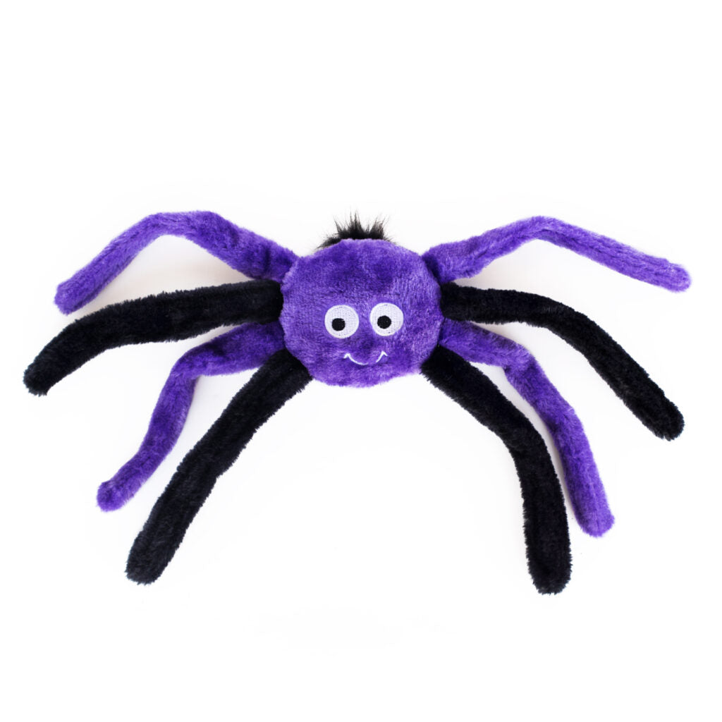 ZippyPaws Halloween Purple Spider Plush Dog Toy, S