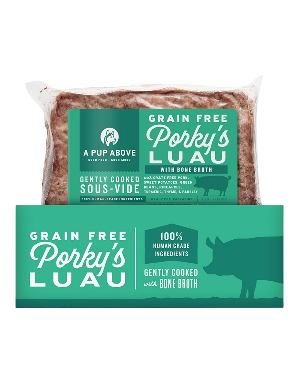 A Pup Above Frozen GF Porky's Luau, 1lb patty