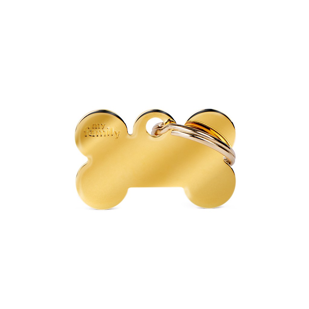 MyFamily Basic Gold Small Bone ID Tag, Brass