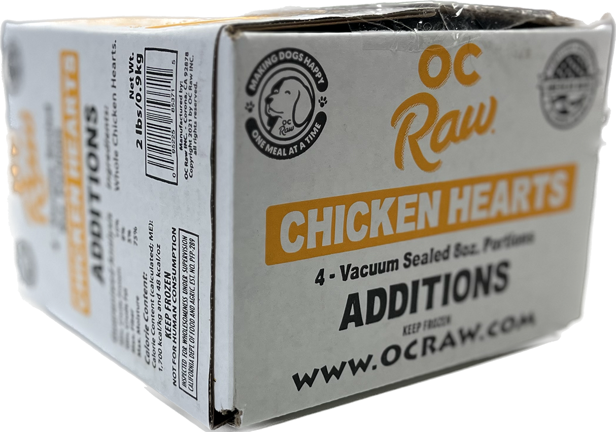 OC Raw Frozen Chicken Hearts, 2lbs