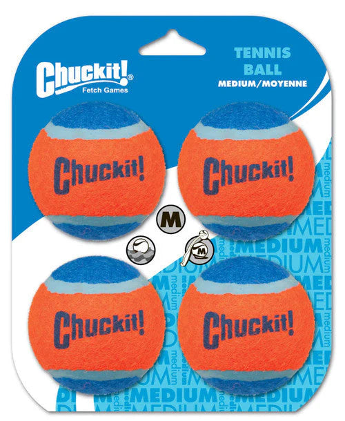 Chuckit Medium Tennis Balls, 4pk