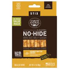 Earth Animal No Hide Peanut Butter Stix, 20pk