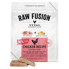 Vital Essentials Frozen Raw Fusion Chicken Dog Patties, 6lbs