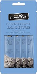 Fussie Cat Oceanfish & Salmon Puree, 4ct