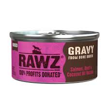 Rawz Minced Gravy Salmon, Beef & Coconut Oil Canned Cat Food, 3oz