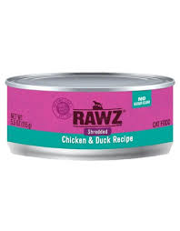 Rawz Shredded Chicken & Duck Canned Dog Food,12.5oz