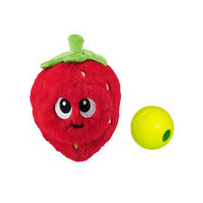 Nina Ottosson Fruity Findz Red Strawberry Interactive Plush Dog Puzzle Toy