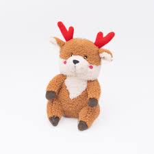 ZippyPaws Holiday Cheeky Chumz Reindeer Plush Dog Toy