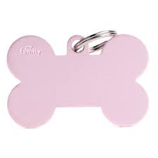 MyFamily Basic Aluminum XL Bone ID Tag, Pink