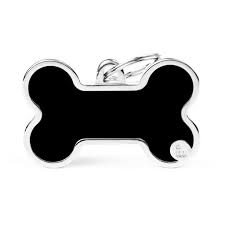 MyFamily Basic Handmade XL Bone ID Tag, Black