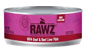 Rawz 96% Beef & Beef Liver Pate Canned Cat Food, 3oz