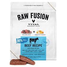 Vital Essentials Frozen Raw Fusion Beef Dog Patties, 6lbs
