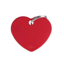 MyFamily Basic Aluminum Big Heart ID Tag, Red