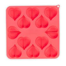 Messy Mutts Silicone Bake & Freeze Dog Treat Making Mold Heart Shape Confetti, 9"x9"