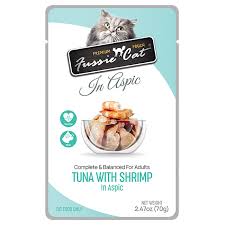 Fussie Cat Premium Pouch Tuna With Shrimp In Aspic, 2.47oz