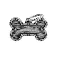 MyFamily Bronx Futuristic XL Bone ID Tag, Antique Silver