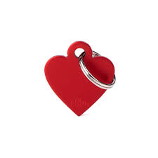 MyFamily Basic Aluminum Small Heart ID Tag, Red