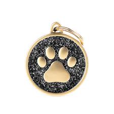 MyFamily Shine Paw ID Tag, Glitter Black
