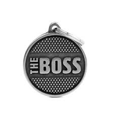 MyFamily Bronx Futuristic Big Circle The Boss ID Tag, Antique Silver