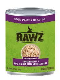 Rawz Shredded Chicken & NZGM Canned Dog Food,12.5oz