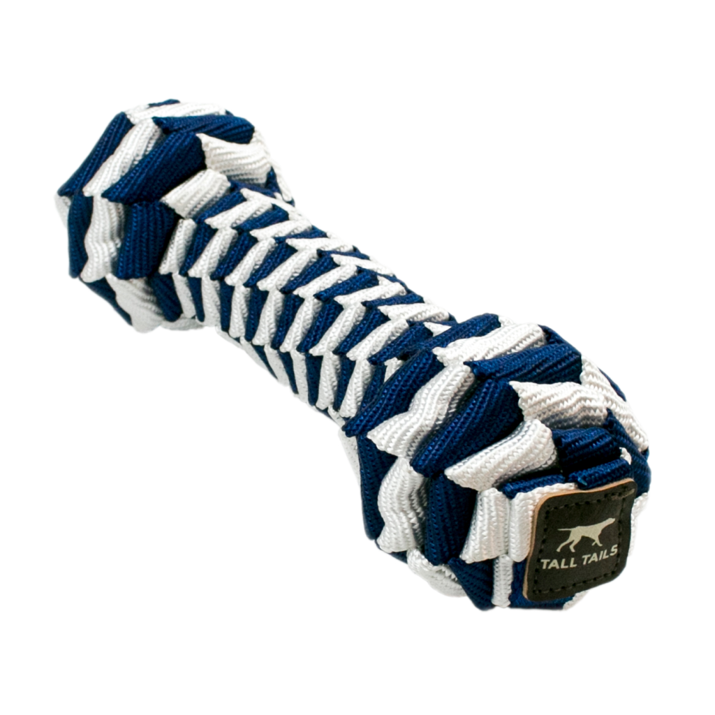 Tall Tails Braided Bone, Navy 9"