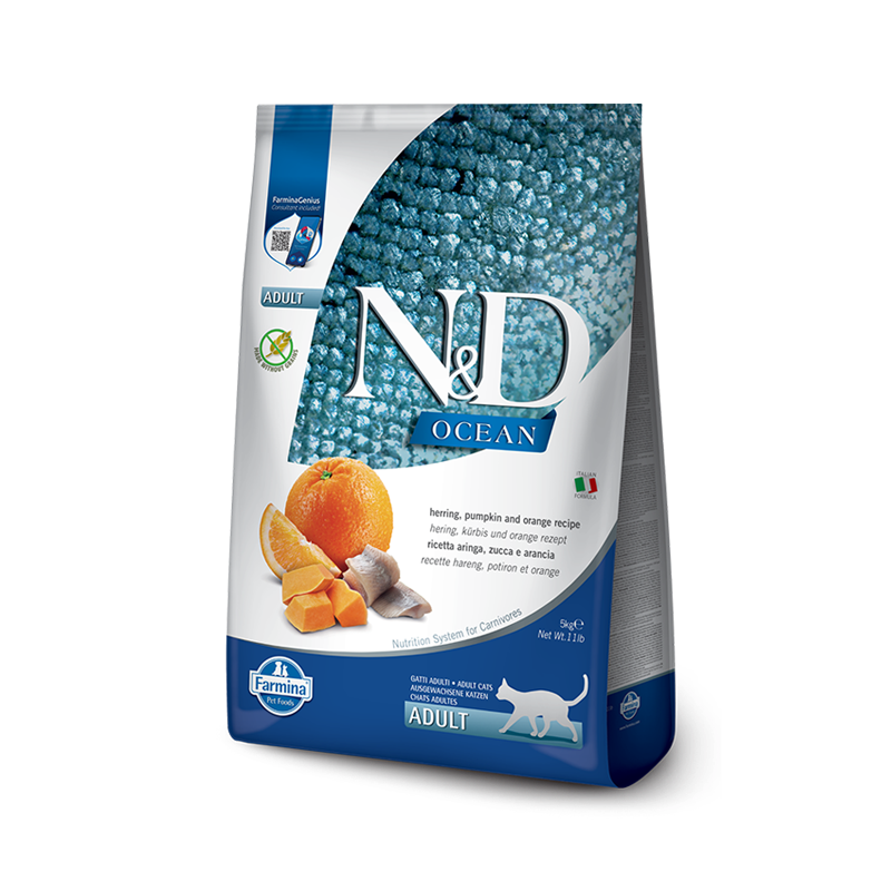 Farmina N&D Ocean Cat GF Herring, Pumpkin & Orange, 11lbs