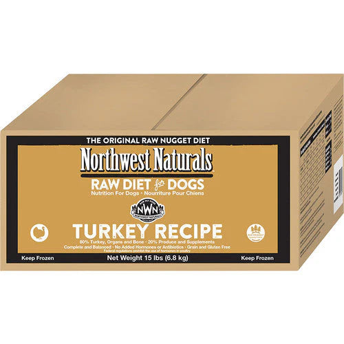 Northwest Naturals Dog Frozen Turkey Nuggets Bulk, 15lb