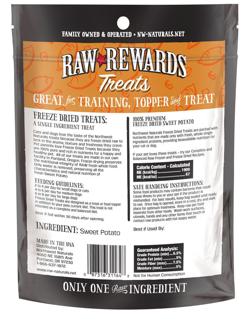 Northwest Naturals Dog Freeze Dried Sweet Potato Treats, 2oz